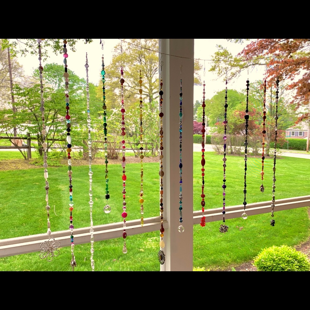 Garden Fairy Strand Bead Suncatcher Whimsical Boho